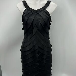 Alex Evenings black cocktail tiered dress size 8